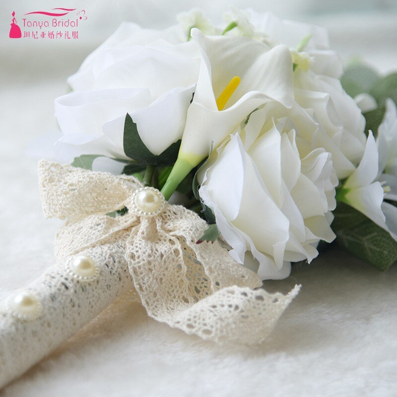 Country Style Artificial Wedding Bouquets For Brides Ivory Beige Bohemian Wedding Flowers Bouquets Bouquet De Mariage D681