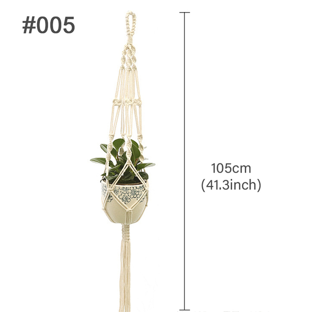 Colgador de macramé hecho a mano para plantas, maceta de flores, colgador para decoraciones de pared, Patio, jardín, cesta colgante: 1