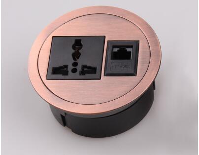 desktop socket outlet Computer Table Wire Hole Cover table cable grommet Pop-up Outlets Three Inserts Power outlet: B