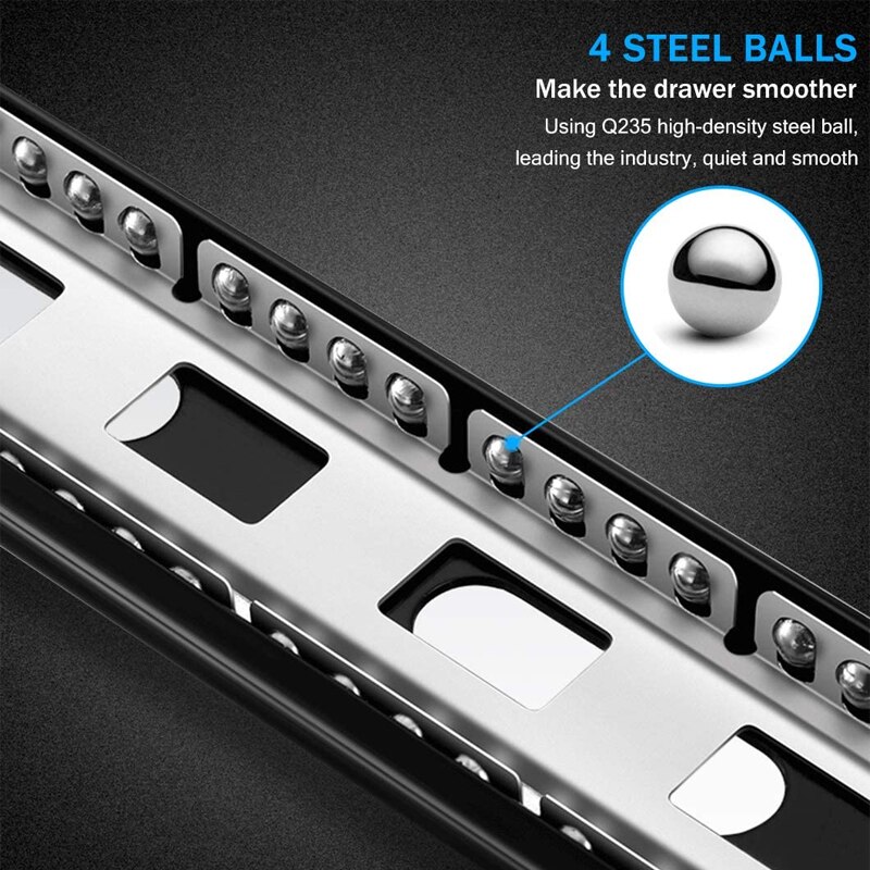 10 "-20" Lade Schuif Rail Soft Close Lade Rail Slide Rail Drie-Sectie Kast Slide Rail meubels Hardware