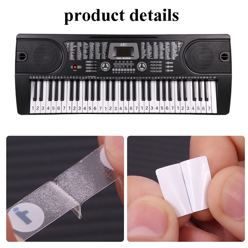 Keyboard stickers 32-49-54-61-88 key digital hand roll electric piano stickers staff tab music stickers