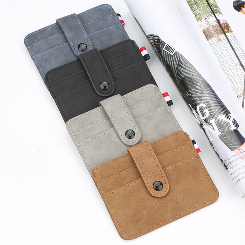 Baellerry – porte-cartes très fin en cuir mat pour hommes, petit porte-cartes de de styliste, Vintage, étui pour cartes de crédit