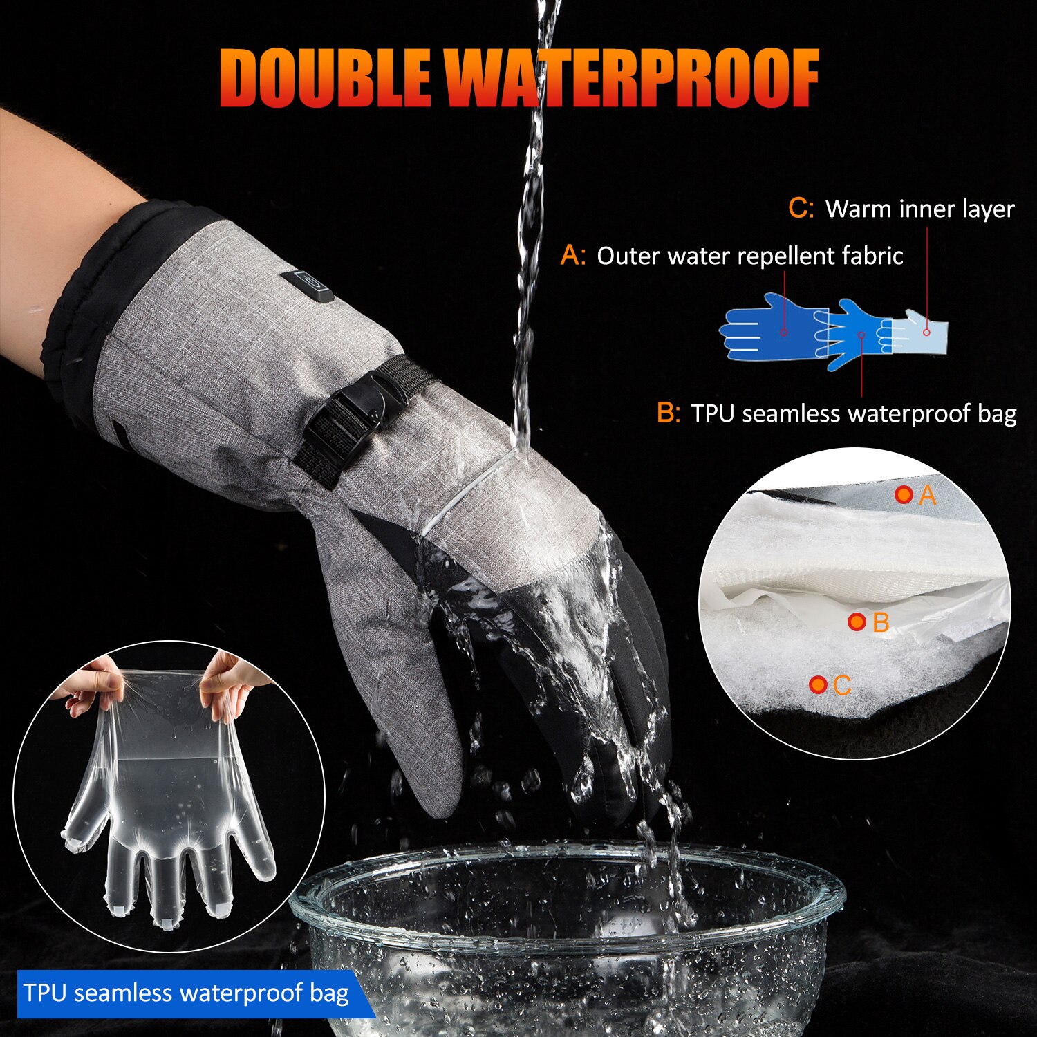 Verwarmde Handschoenen Voor Mannen Vrouwen Winter Handschoenen Waterdichte Elektrische Verwarmde Winter Ski Snowboard Handschoenen Ski Verwarming Handschoenen Sport Mitten