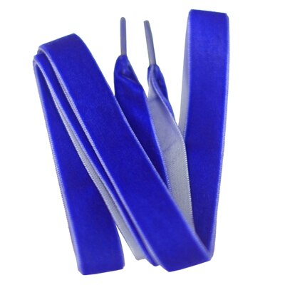 Cordones planos de terciopelo, 1,6 cm de ancho, zapato con cinta, 120cm / 47 pulgadas: royal blue