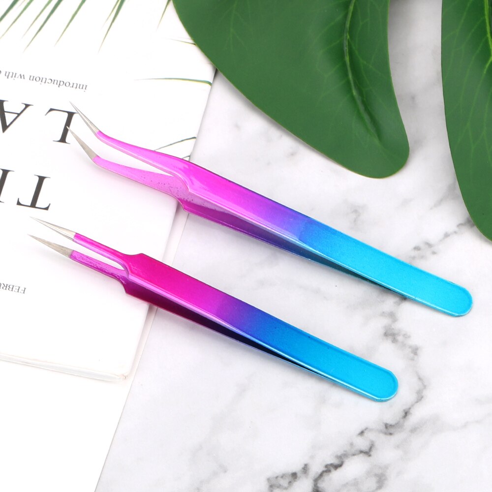 Precision Industrial Tweezers Curved Straight Tip Stainless Forceps Anti-static Curved Straight Tip