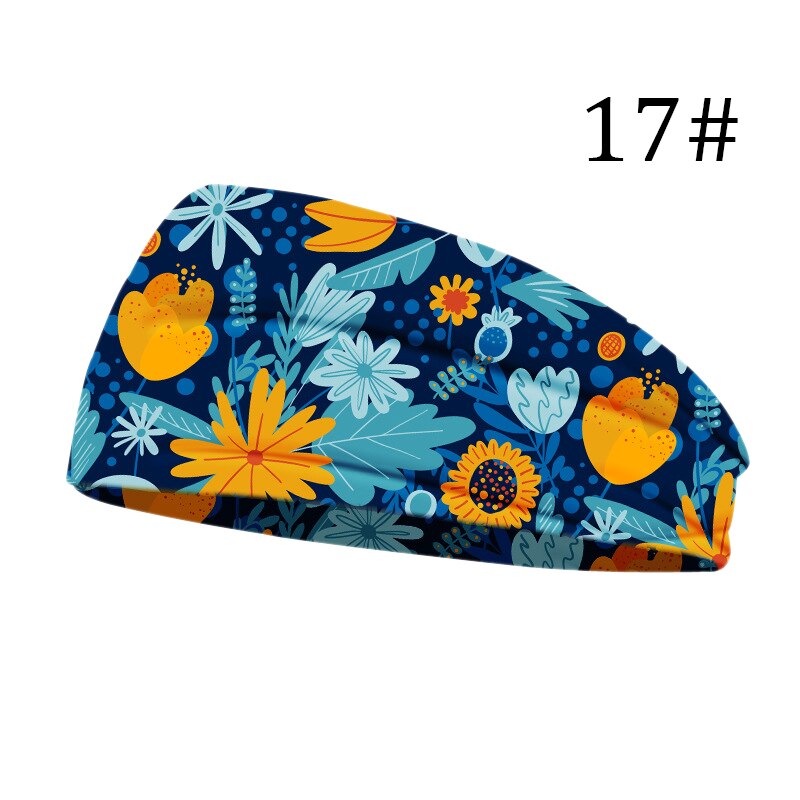 nouvelles femmes tête enveloppement large coton Stretch bandeau filles chapeaux Turban sport imprimer bandeau cheveux accessoires: 17