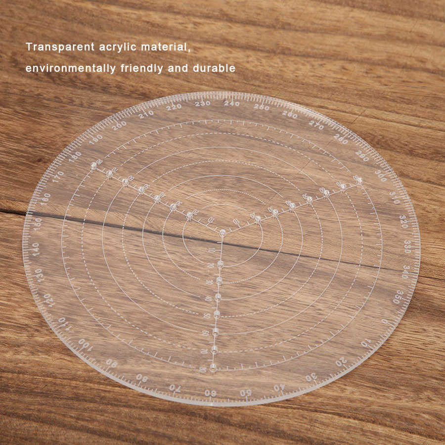 200mm Clear Clear Acrylic Round Center Finder Compass for Woodturning Lathe Work Drawing Circles Centering Tool Circle Gauge