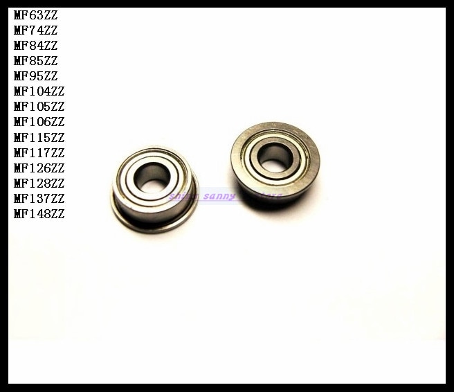 10 unids/lote MF95ZZ MF104ZZ MF105ZZ MF106ZZ MF115ZZ rodamiento de brida de pared delgada rodamiento de bolas radiales de ranura profunda a estrenar