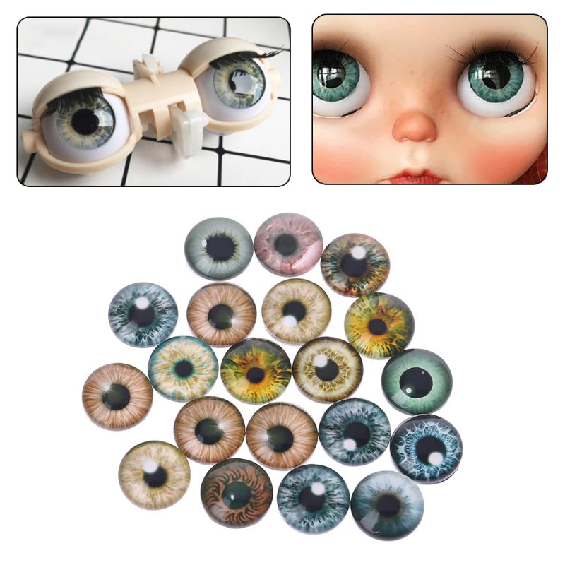 20 stk glas dukke øjne dyr håndlavet 8mm/12mm/18mm diy håndværk øjenkugler