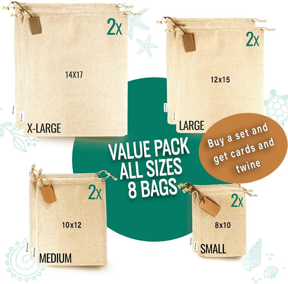 Jute bag Cotton Linen Drawstring Bag Burlap Packing pouches Storage Bags for Wedding Christmas Jewelry Packaging: Small set  8pcs