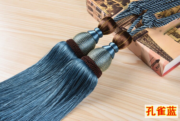 2 st europeisk stil guldhängande bollgardiner tofsar gardinbindningar bandage borstar gardintillbehör: 14