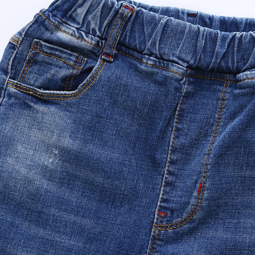 Sommer drenge bukser jeans shorts knælængde blød denim seje børn børn dreng elastisk talje bukser til 3 4 5 6 12y