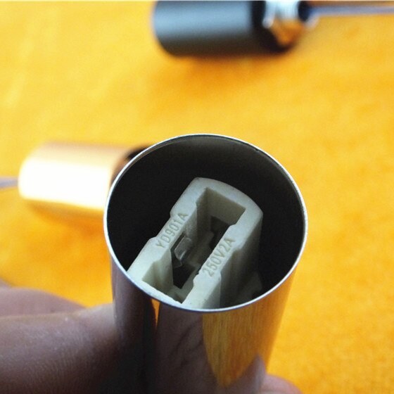 Douille G9 or/Chrome, Base céramique, support ampoule Led halogène avec tasse en métal et fil Fep 30cm, bricolage d&#39;éclairage, 2 pièces/lot