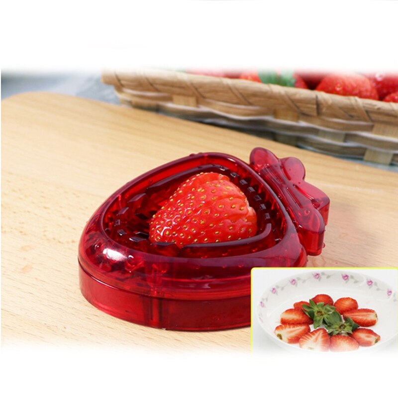 Keuken Aardbei Slicer Plastic Groente-en Cutter Slicer Fruitsalade Snijgereedschap Draagbare Keuken Gargets Gereedschappen