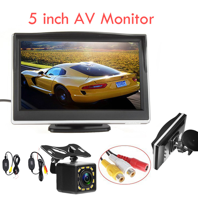 5 Inch Tft Lcd-scherm Auto Monitor Hd 800*480 Omkeren Parking Monitor Met 2 Video-ingang Voor Reverse achteruitrijcamera: 5 inch-12 2.4G S