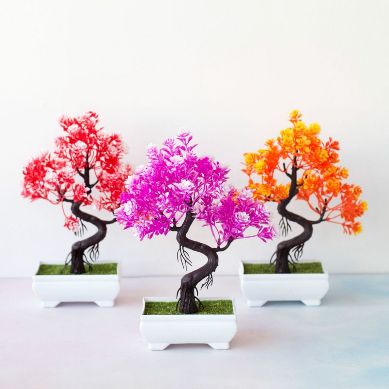 Simulatie bloemen kunstplanten bonsai simulatie plastic boom pot plant pot ornamenten voor thuis tafel tuin decoratie knutselen