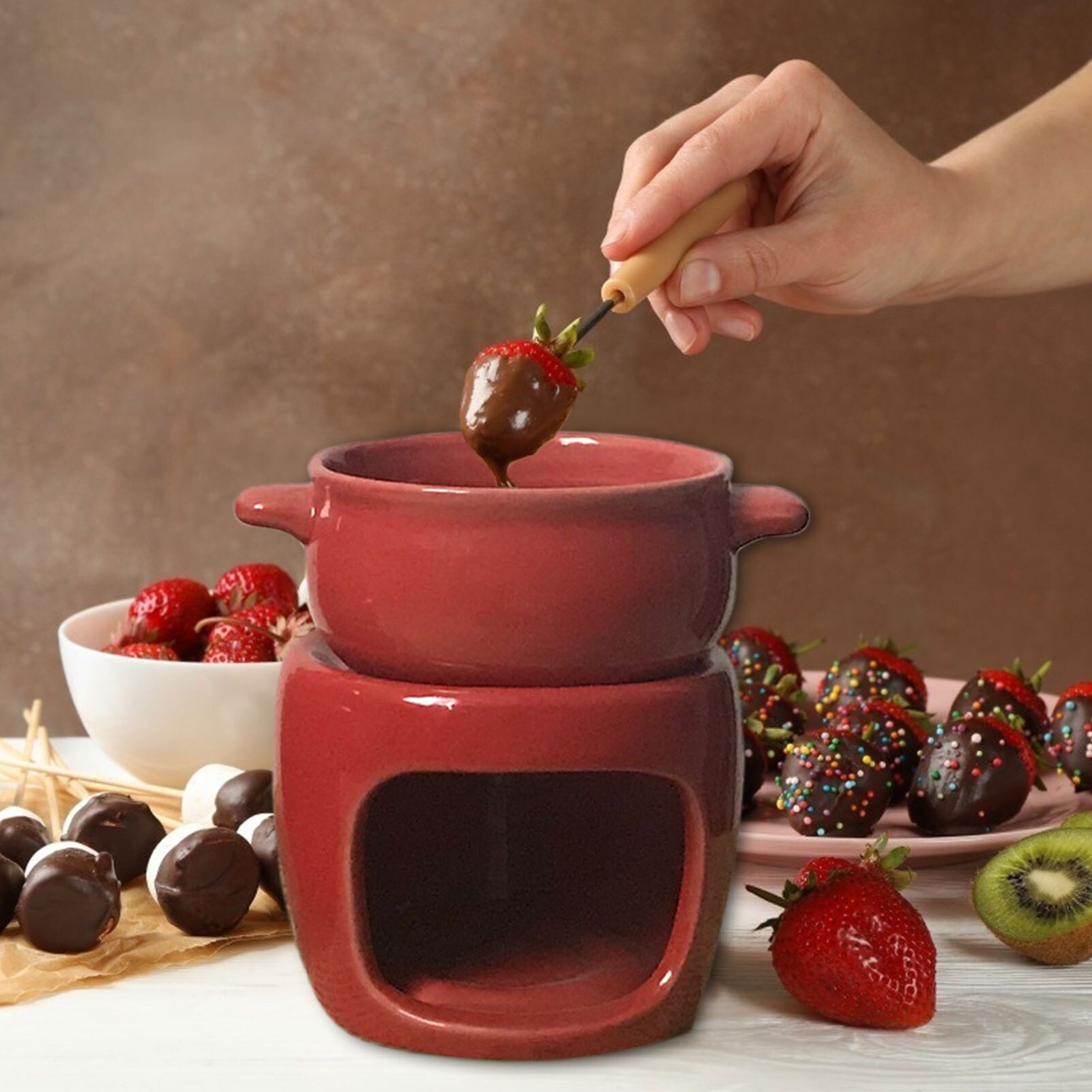 Chocolade Fondue Set Ijs Pot Set Kaas Pot Creatieve Chocolat Melt Met Verwarming Machine Diy Melt Waterval Pot