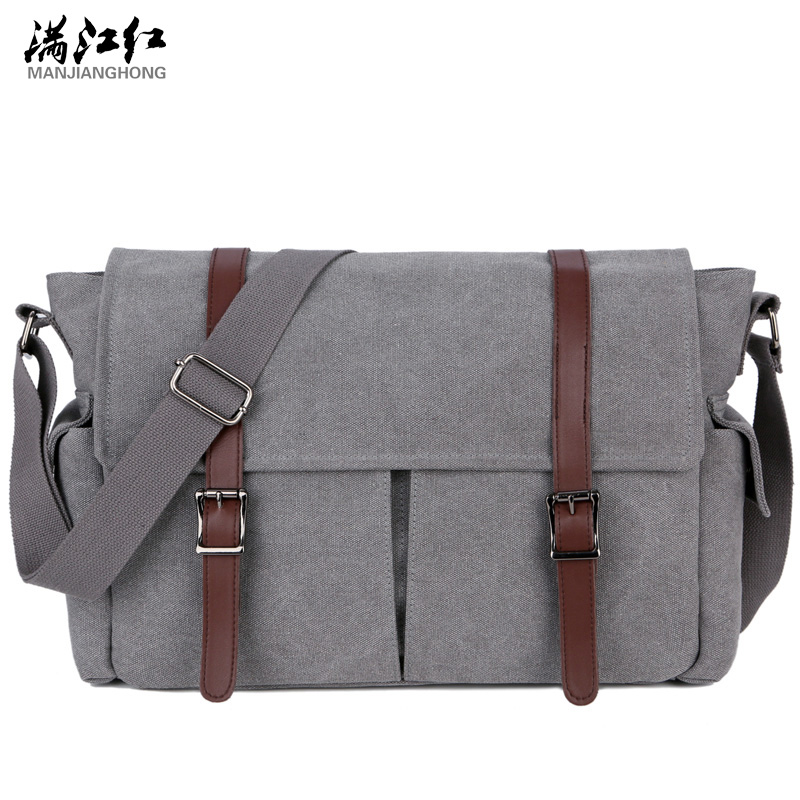 Herre dokumentmappe lærred messanger taske mand bolsos para hombres kontortasker til arbejde taske main homme mænd business crossbody tasker: Grå