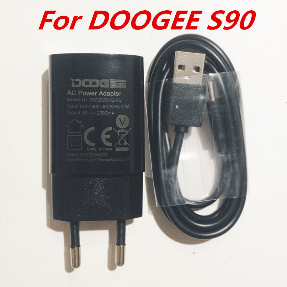 Original DOOGEE S90 USB Power Adapter Charger EU Plug Travel Switching Power Supply+Type-C Usb Cable Data Line