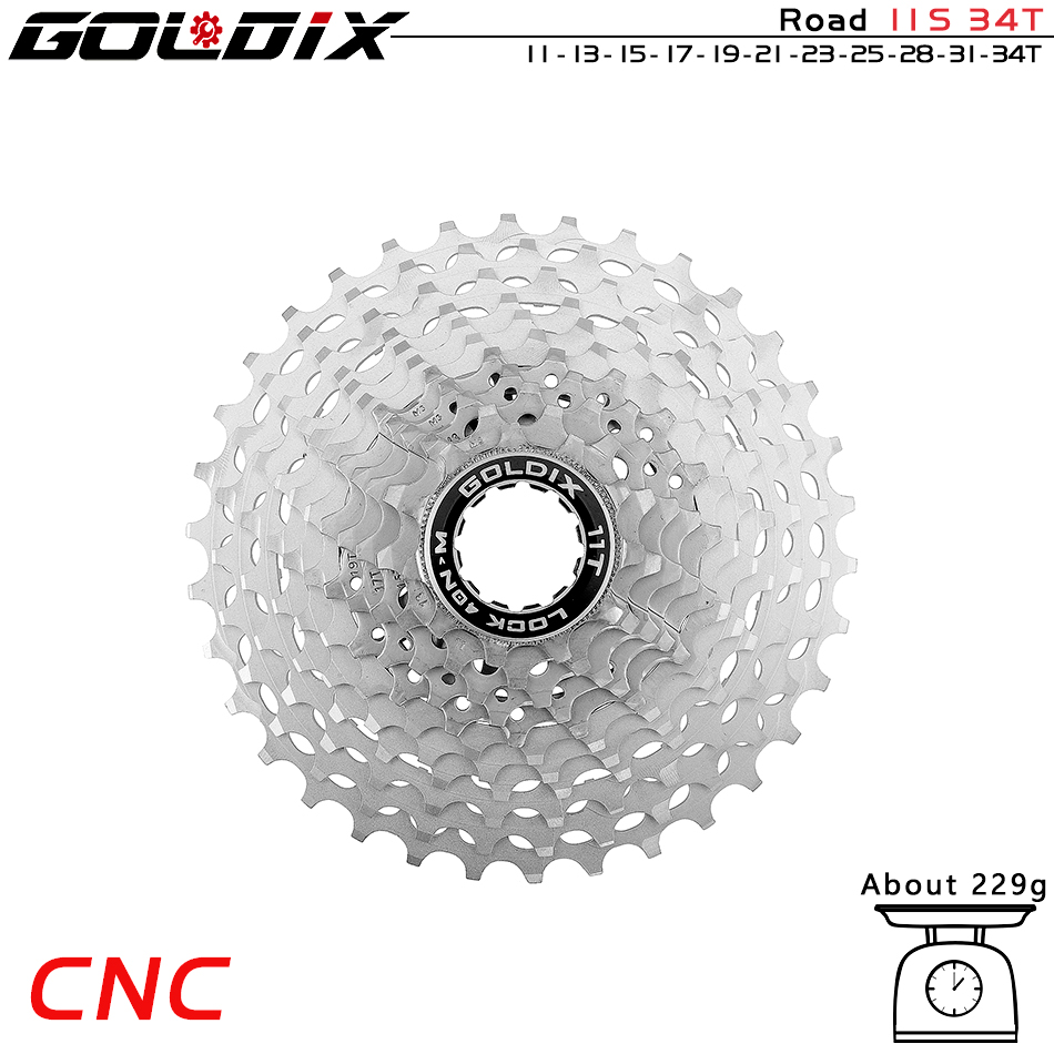 GOLDIX – Cassette de vélo de route CNC ultralégère, 11/12 vitesses k7 11S 12S 28T/32T/34T/36T, pignon pour SHIMANO HG: Rouge
