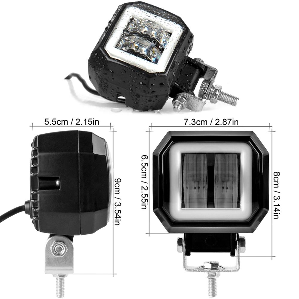 3 Inch Angel Eyes Led Work Light 12V 24V For Car DRL Halo 4x4 Offroad Motorcycle Bicycle ATV SUV Truck Working Driving Lights