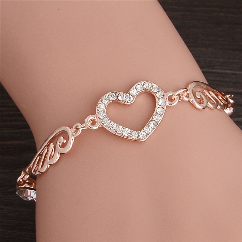 SHUANGR 1pc Rose Goud Kleur Wit Kristallen Vonken Hollow Chain Link Bangle Armband 7 ontwerpen TH358-TH364: H360