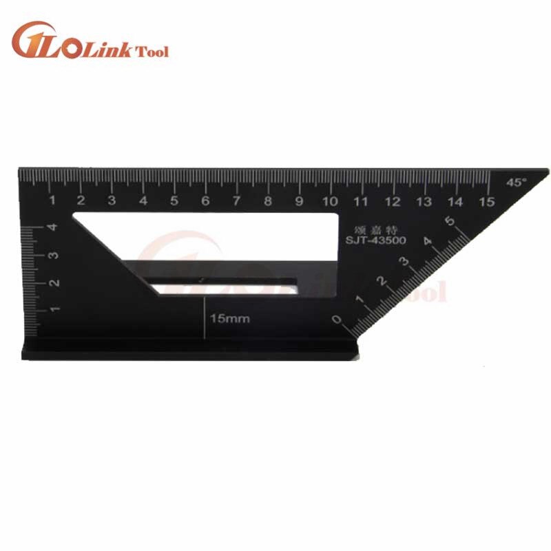Hout Tool Japanse Aluminium Houtbewerking Multifunctionele Vierkante 45 Graden 90 Graden Gauge Heerser: Black