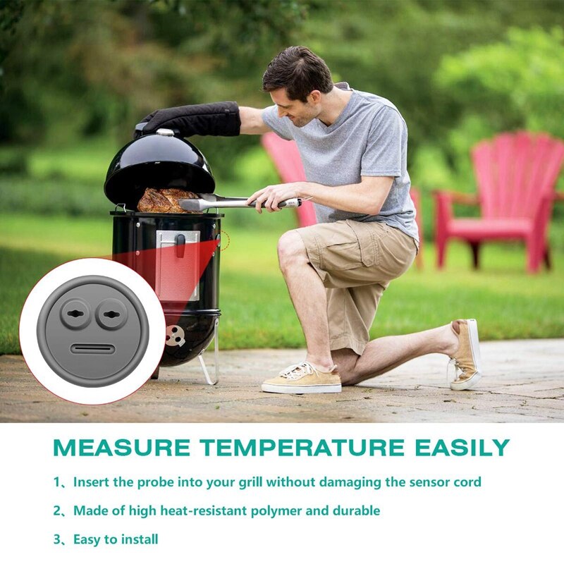 6Pc Thermometer En Sonde Tule, Compatibel Voor Weber 85037 Smokey Mountain Fornuizen, en Andere Grills Diy Sensor Poort