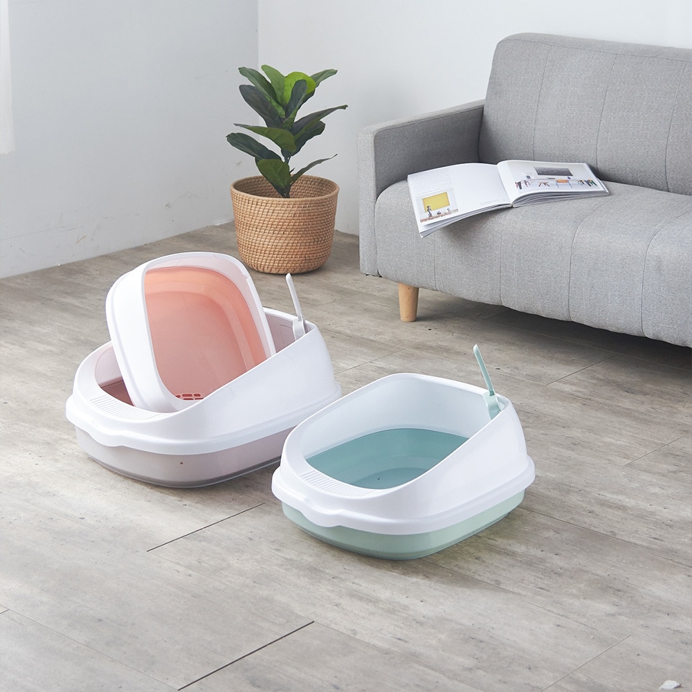 Home Pet Toilet Bedpan Anti Splash Cats Litter Box Cat Dog Tray With Scoop Kitten Dog Clean Toilette Plastic Sand Box Supplies