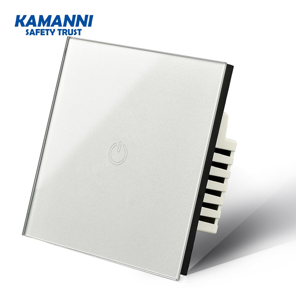 Kamanni Glas Touch Smart Switch 1 Gang 1way 100 V-240 V Muur Switching Led Verlichte Lichtschakelaar Panel touch Screen Knop