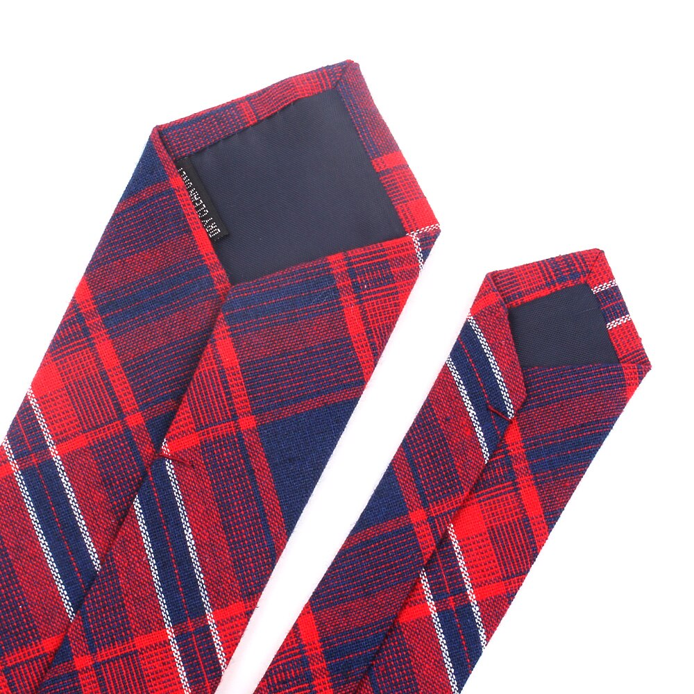 Bomulds plaid slips halsslips til jakkesæt tyndt slips til mænd kvinder mand slips gravatas til bryllupsvirksomhed