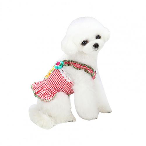 Stijl Leuke Cool Pet Rok Mooie Plaid Polyester Puppy Jarretel Rok Voor Zomer Honden Kleding Levert Producten: Rood / S