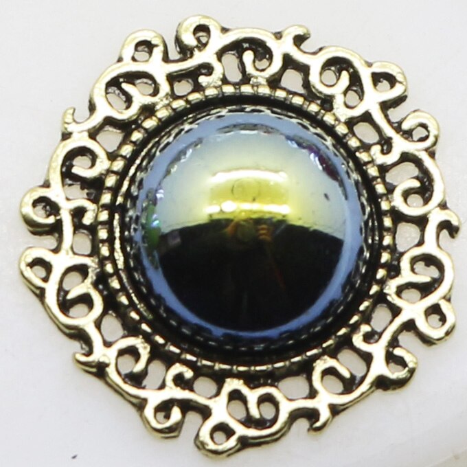 20mm (inner) Metal buttons 10pcs Shiny Pearl button For clothing Accessories wedding decorative handmade crafts buttons: black