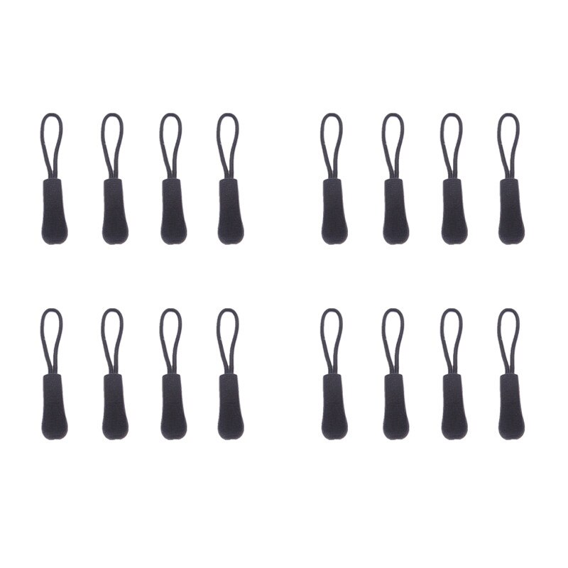 Rits Gebroken Gesp Pull Puller Clip Tag Fixer Zip Cord End Fit Touw Rugzak Reizen Koffer Kleren Tent Tab Vervanging tas: Black