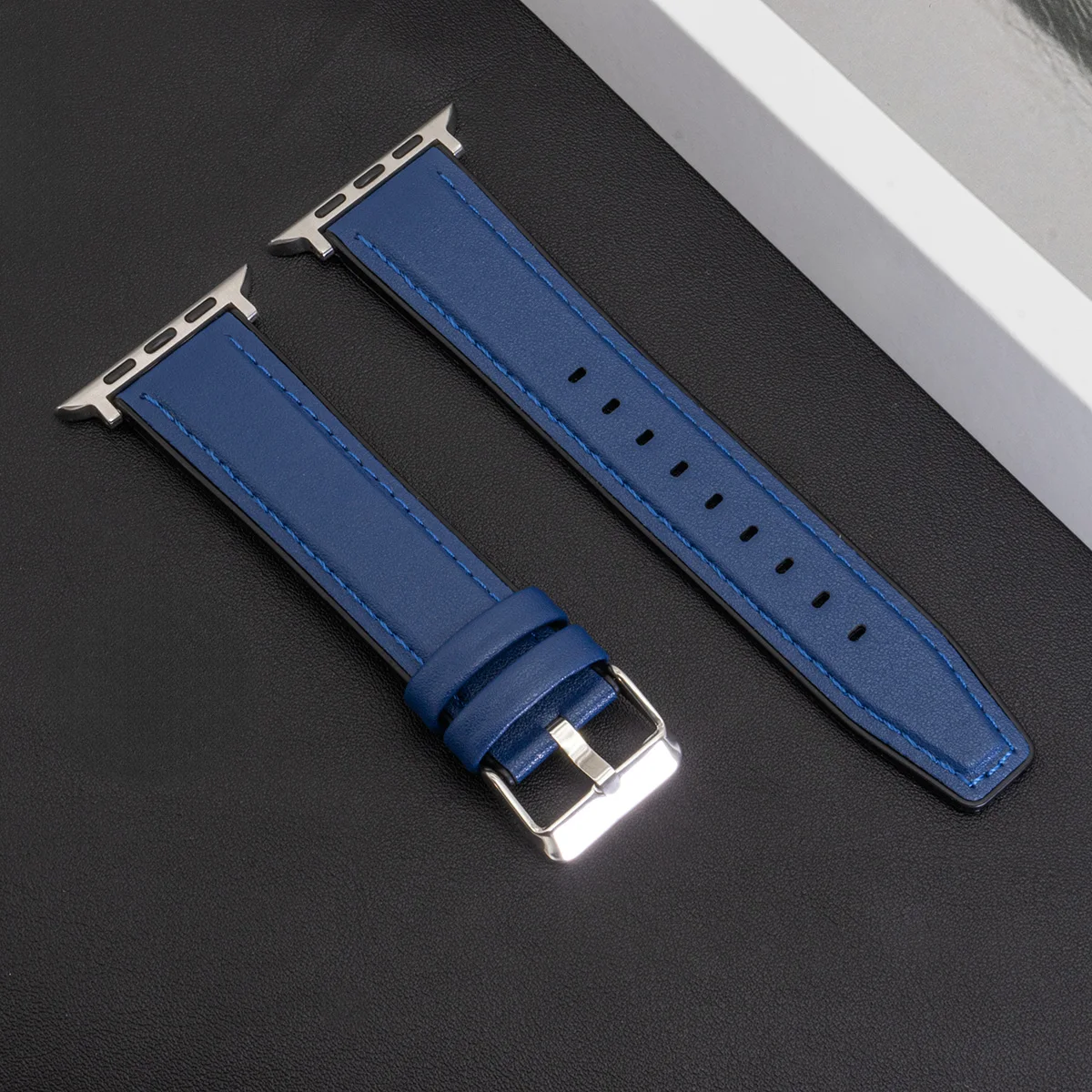 voor Apple Watch Series 10 46 mm 42 mm lederen band 9 8 7 band 45 mm 41 mm SE 6 5 4 44 mm 40 mm band Iwatch Ultra 2 1 49 mm armband: M / Zwart Groen