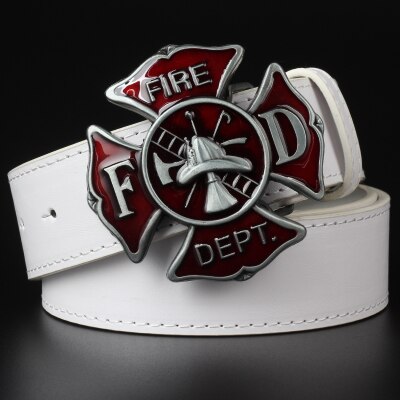 Cool men's belt firefighter profession fire truck buckle fire dept badge fire brigade sign firemen belt fire fighter volunteer: 9