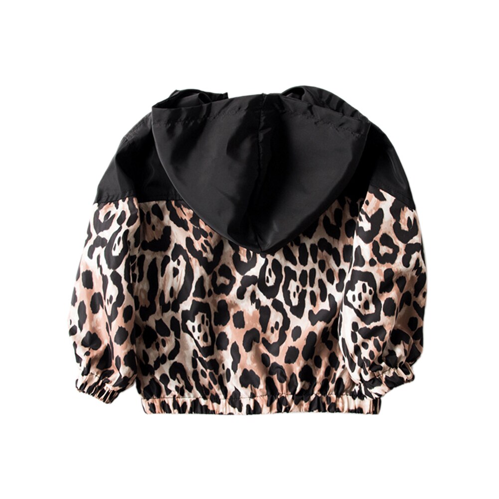 Bomuld børn langærmet jakke efterår vintertøj 1-7y børn piger leopard toppe outfits