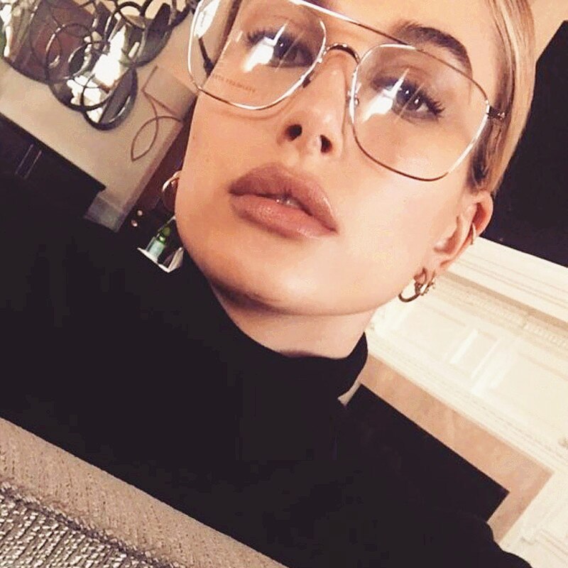 Luxe Vrouwen Vierkante Brillen Vintage Bril Optische Frame Goud Metalen Unisex Bril Clear Lens Bril Blauw Licht Bril