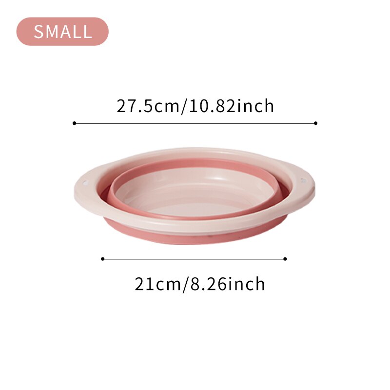 Multi-Purpose Folding Wash Basin Collapsible Bucket Foldable Washbasin Travel Portable Footbath for Household lavabo plegable: pink small