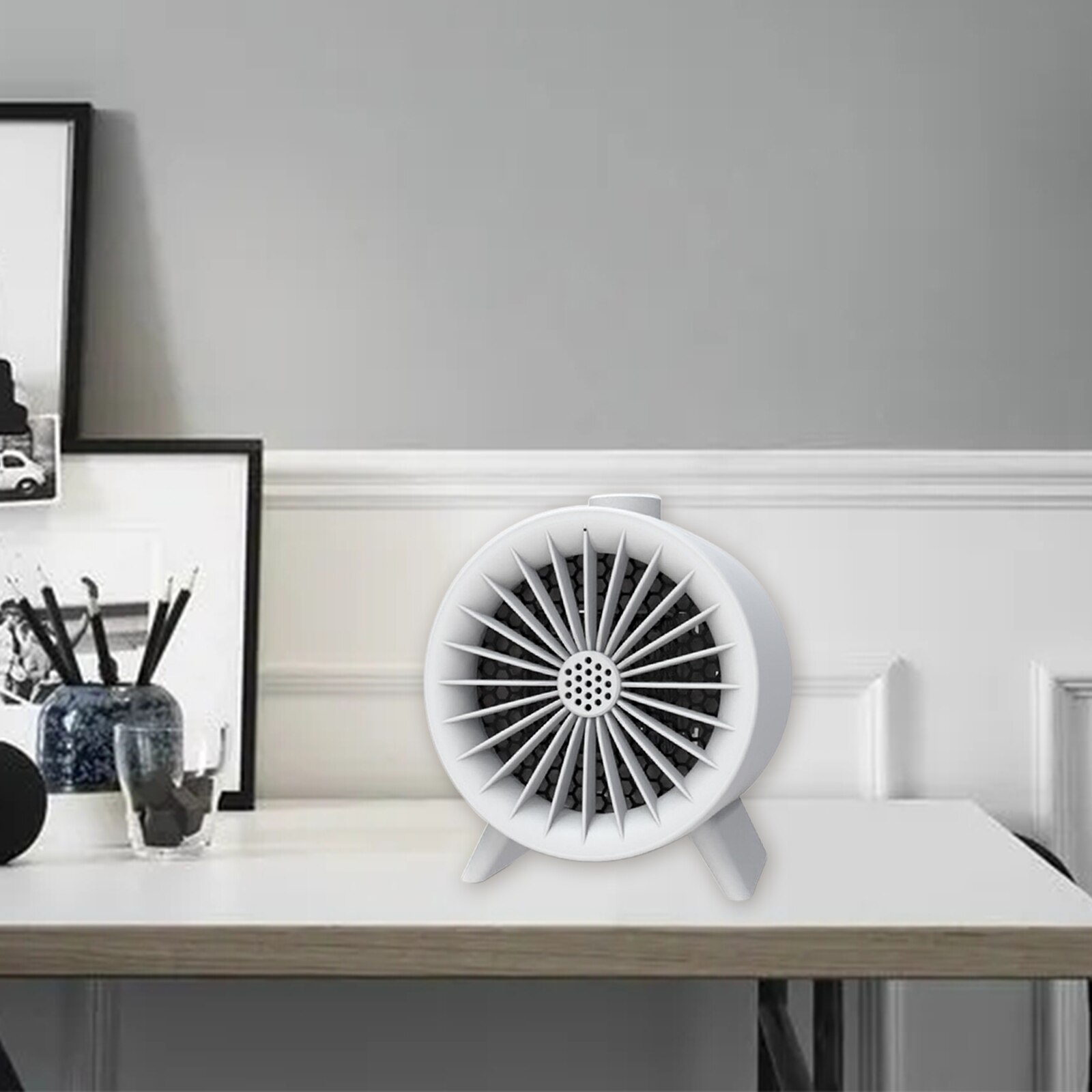 Electric Space Heater Indoor Auto-Off Adjustable Quiet Personal Fan Safety Thermostat Bedroom Living Room Home Floor Decor