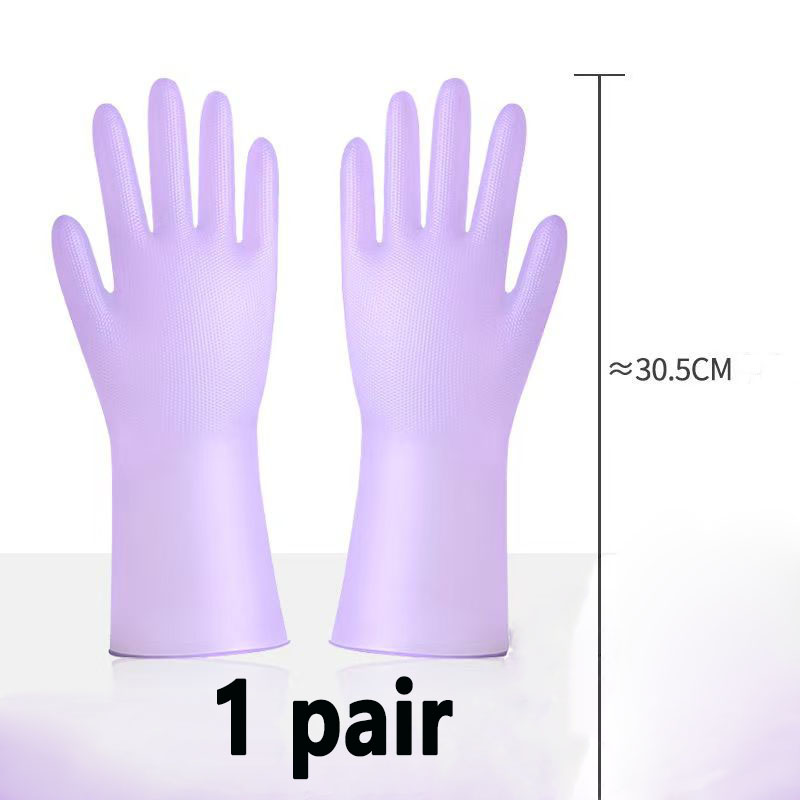 Household Gloves Non-slip Nitrile Gloves Kitchen Garden Laundry Dishwash Gloves Food Grade Protect Reuse: S / Yellow