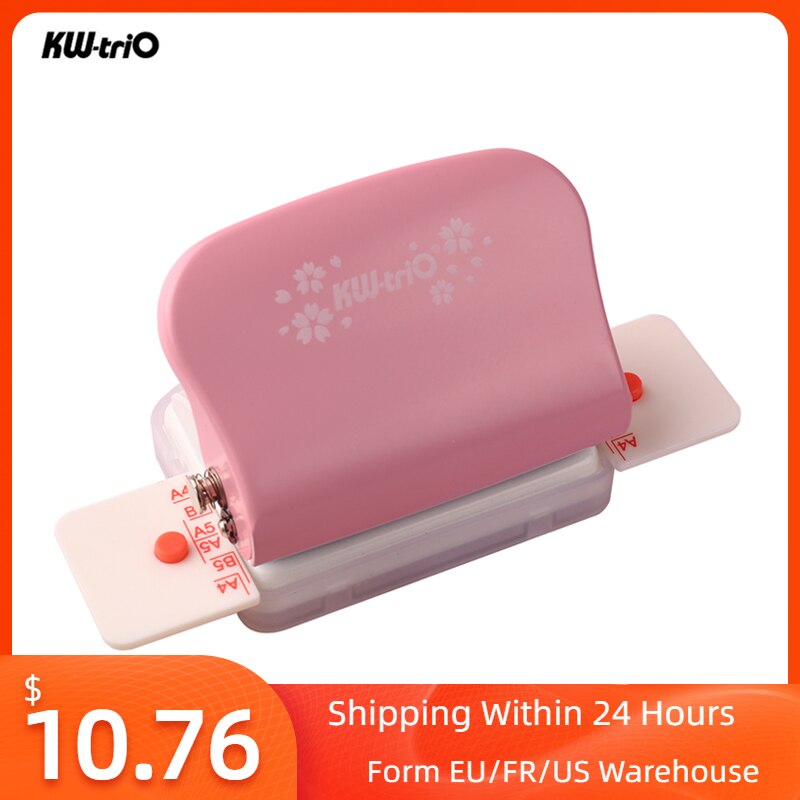 KW-trio 3/6-Hole Paper Punch Handheld Metal Hole Puncher 5 Sheet Capacity 6mm for A4 A5 B5 Notebook Scrapbook Diary Planner