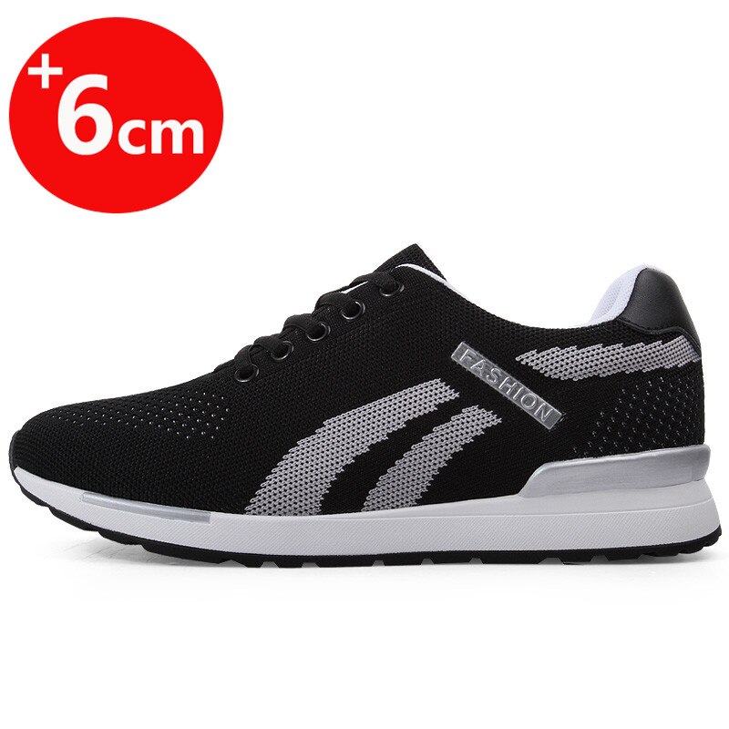 Aufzug Schuhe Männer Turnschuhe Erhöaufgehängt Schuhe Höer ErhöHenne Schuhe Einlegesohlen 6CM Höer Zunehmende Schuhe: Schwarz / 38