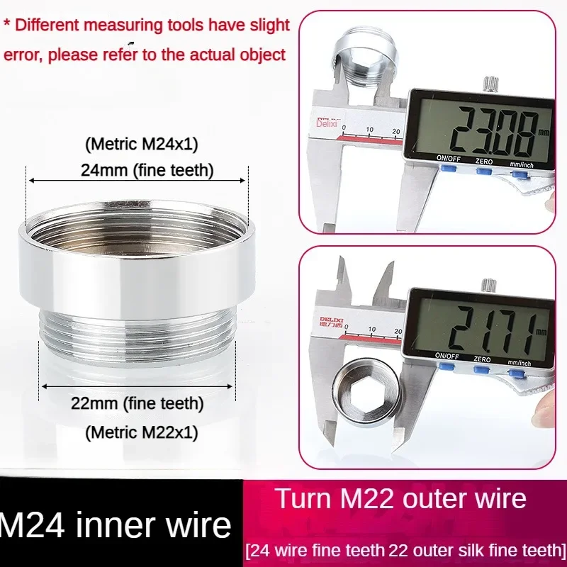 Kranadapter 24 omdreining 16 18 20 22 24 26 28 30 32mm innvendig og utvendig fintannet krankonverteringsgjengetilbehør
