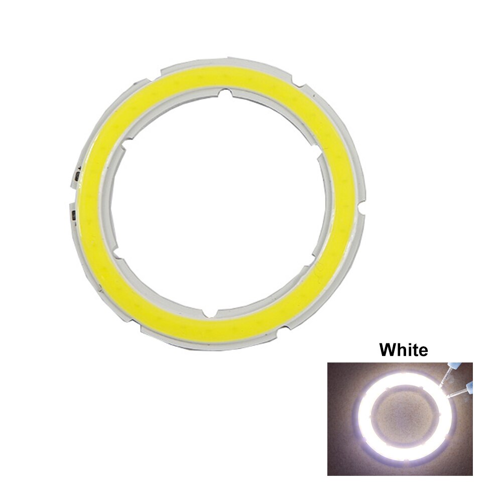 2 uds Chip LED 12V 12V 6W COB lámpara de Chips diámetro 60mm coche-estilo faro anillos de Halo de coche Ojo de Ángel accesorios para automóvil motocicleta decoración JQ: White