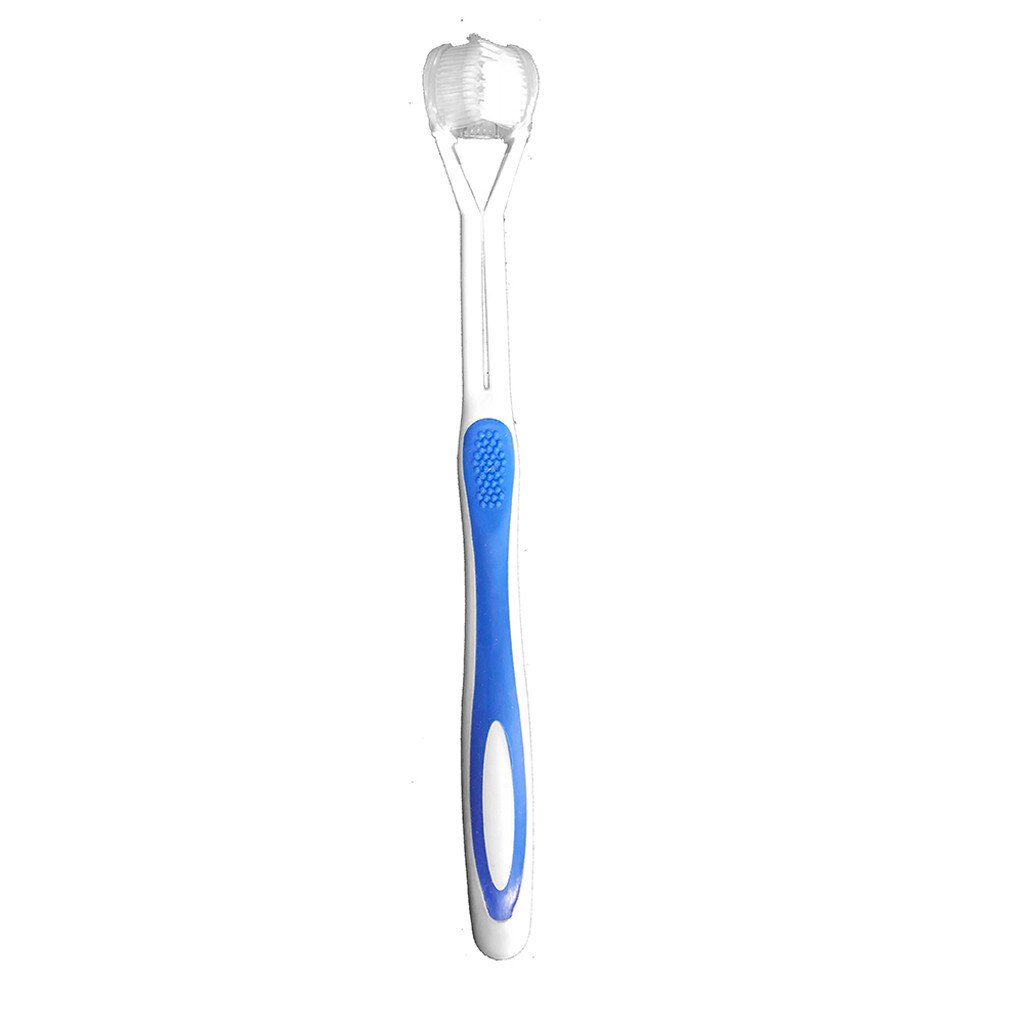 Special Needs 3 Sided Toothbrush 360 Surround Toothbrush Complete Coverage Toothbrush Oral Cleaning Tools #YL5: Blue