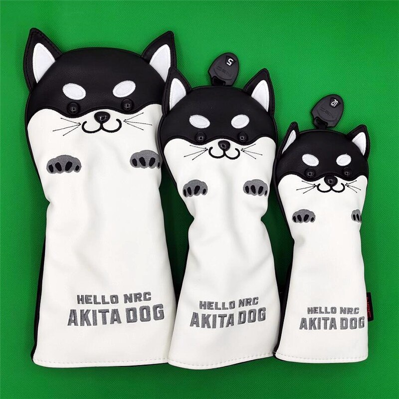 Shiba Inu Dog Golf HeadCover PU Leather Golf Driver Fairway Woods Hybrid Covers 135ut Complete Set Mascot Novelty: 13ut woods
