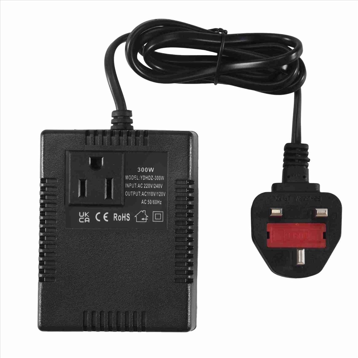 Persevering - 300w spændingsomformer 220v to 110v transformer step-down transformer spændingsomformer rejseadapter uk stik