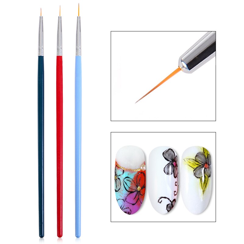 Juego de pinceles para manicura, set de 15 unids/set de brochas para uñas, degradado, esmalte de Gel, dibujo: BK3207