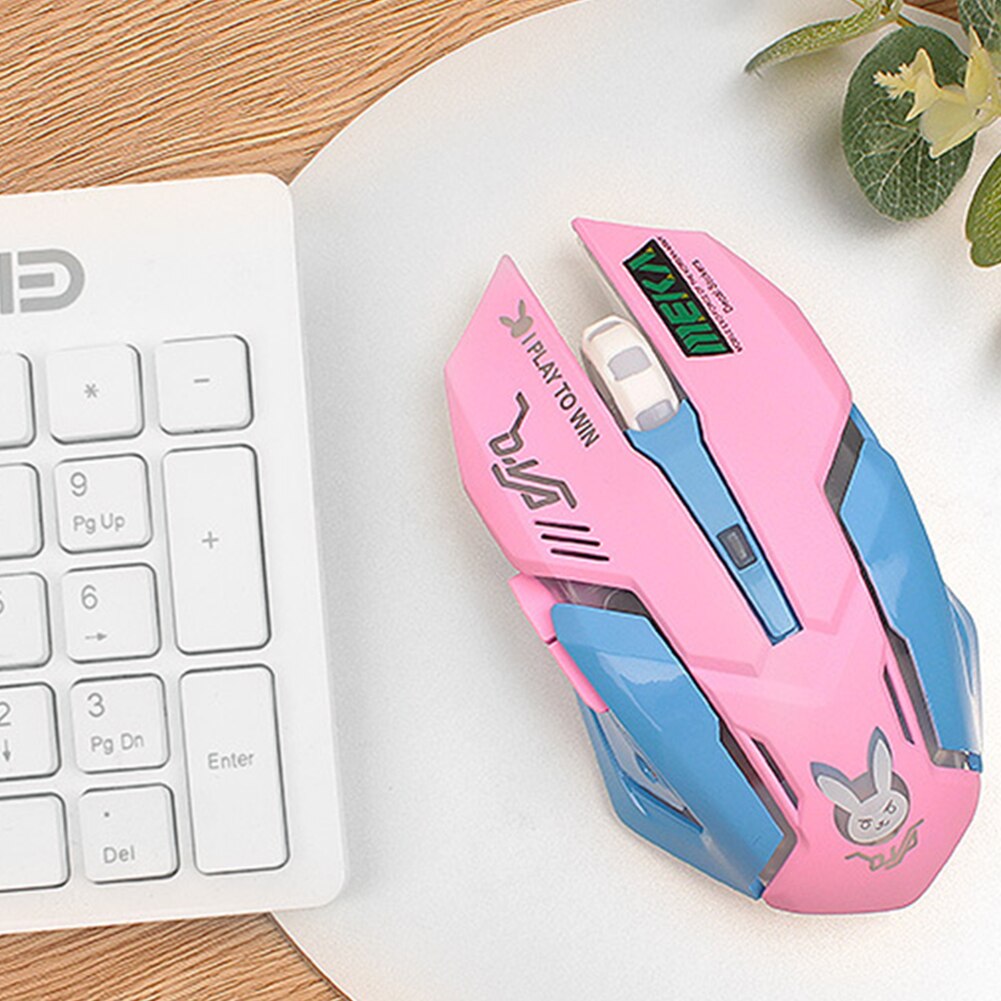 Wireless Gaming Mouse 6 Button 2400DPI Adjustable LED Backlight Gamer Mice Rechargeable Ergonomic Computer Mouse For PC Laptop